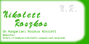 nikolett roszkos business card